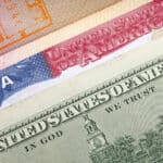 US visa in a passport